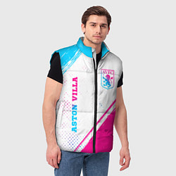 Мужской жилет Aston Villa neon gradient style вертикально, цвет: 3D-черный — фото 2