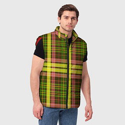 Мужской жилет Зелено-красная клетка, цвет: 3D-красный — фото 2