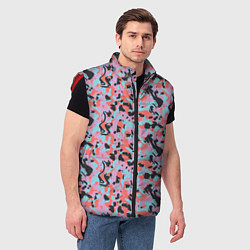 Мужской жилет Неоновый пиксельный камуфляжный паттерн, цвет: 3D-красный — фото 2