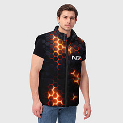 Мужской жилет N7 mass effect logo, цвет: 3D-черный — фото 2