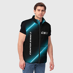 Мужской жилет Counter Strike 2 неоновые лампы, цвет: 3D-черный — фото 2
