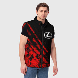 Мужской жилет Lexus sport grunge, цвет: 3D-красный — фото 2