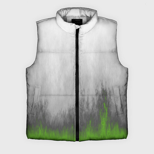 Мужской жилет Абстрактное пламя зеленое / 3D-Светло-серый – фото 1