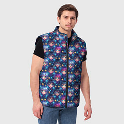 Мужской жилет Парень и девушка аниме паттерн, цвет: 3D-черный — фото 2