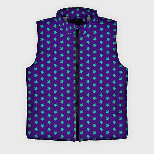 Мужской жилет Зеленые звезды паттерн / 3D-Светло-серый – фото 1