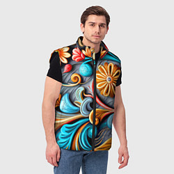 Мужской жилет Растительный узор - нейросеть, цвет: 3D-черный — фото 2