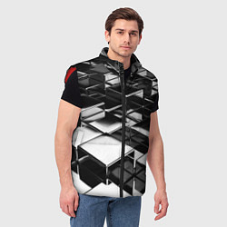 Мужской жилет Хромированная абстракция, цвет: 3D-красный — фото 2