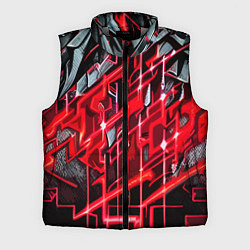 Мужской жилет Красно-белая абстракция, цвет: 3D-светло-серый