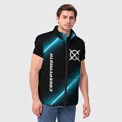 Мужской жилет CreepyPasta неоновые лампы, цвет: 3D-черный — фото 2