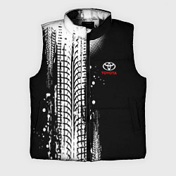 Мужской жилет Тойота - следы от шин, цвет: 3D-черный