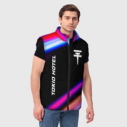 Мужской жилет Tokio Hotel neon rock lights, цвет: 3D-черный — фото 2