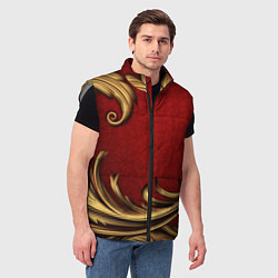 Мужской жилет Классический золотой узор на красном бархате, цвет: 3D-светло-серый — фото 2