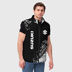 Мужской жилет Сузуки: следы от шин, цвет: 3D-черный — фото 2