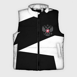 Мужской жилет Герб РФ геометрия текстура, цвет: 3D-черный