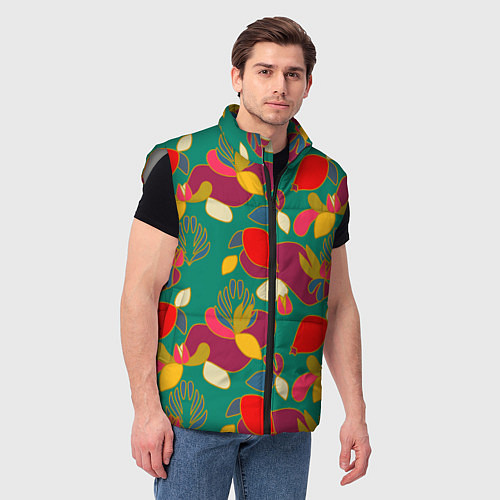 Мужской жилет Ягодно-цветочная абстракция / 3D-Светло-серый – фото 3