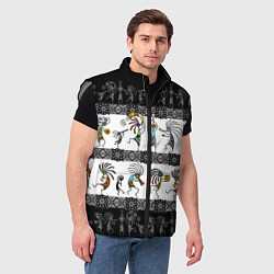 Мужской жилет Кокопелли - боги индейцев хайда, цвет: 3D-светло-серый — фото 2