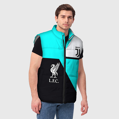 Мужской жилет Juventus x Liverpool geometry / 3D-Светло-серый – фото 3