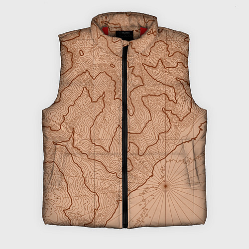 Мужской жилет Старая карта неизвестного мира / 3D-Красный – фото 1