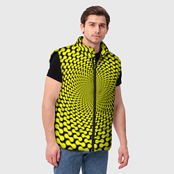 Мужской жилет Ядовитая геометрическая иллюзия, цвет: 3D-черный — фото 2
