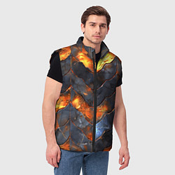 Мужской жилет Чешуя в огне, цвет: 3D-черный — фото 2