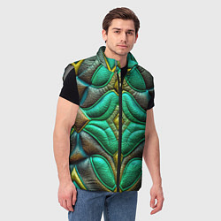 Мужской жилет Объемная футуристичная текстура из кожи, цвет: 3D-светло-серый — фото 2