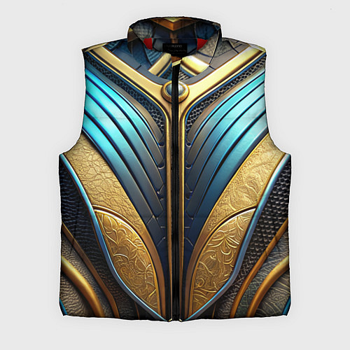 Мужской жилет Объемная футуристичная объемная текстура из кожи / 3D-Красный – фото 1