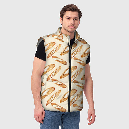 Мужской жилет The baguette pattern / 3D-Светло-серый – фото 3