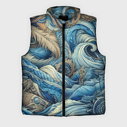 Мужской жилет Паттерн из перьев и джинсы - нейросеть