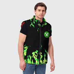 Мужской жилет Minecraft green flame, цвет: 3D-красный — фото 2