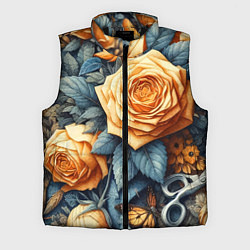 Мужской жилет Композиция из всякой всячины с розой - нейросеть, цвет: 3D-черный