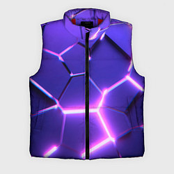 Мужской жилет Фиолетовые плиты с розовым свечением, цвет: 3D-красный