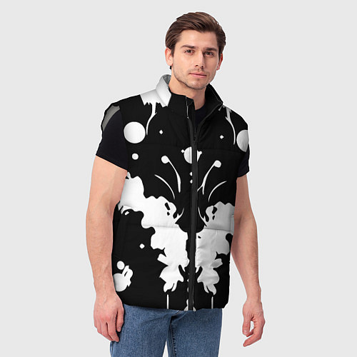 Мужской жилет Тест Роршаха - психоделика / 3D-Светло-серый – фото 3