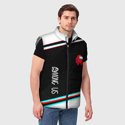Мужской жилет Among us geometry steel, цвет: 3D-светло-серый — фото 2