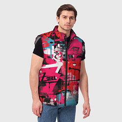 Мужской жилет Красное граффити, цвет: 3D-светло-серый — фото 2