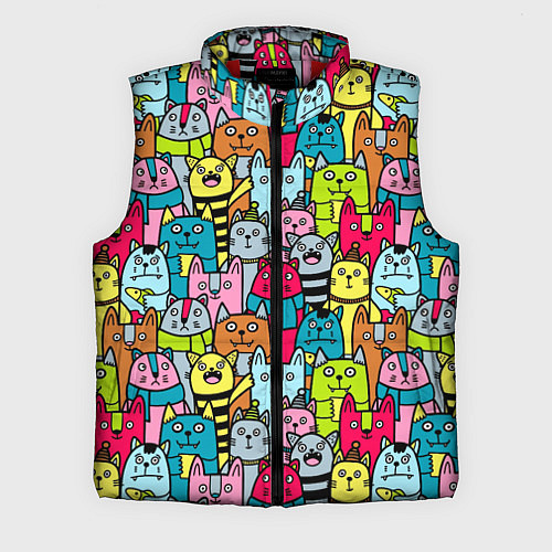 Мужской жилет Мультяшные котята / 3D-Красный – фото 1