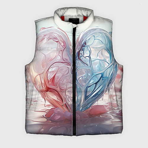Мужской жилет Сердце - плазменная текстура / 3D-Красный – фото 1