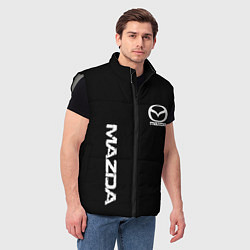 Мужской жилет Mazda white logo, цвет: 3D-светло-серый — фото 2