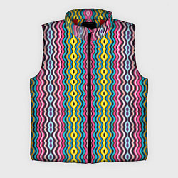 Мужской жилет Абстрактные разноцветные вертикальные полосы, цвет: 3D-красный