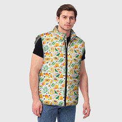 Мужской жилет Акварельные тропические фрукты, цвет: 3D-светло-серый — фото 2