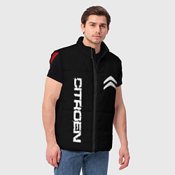 Мужской жилет Citroen logo white, цвет: 3D-красный — фото 2