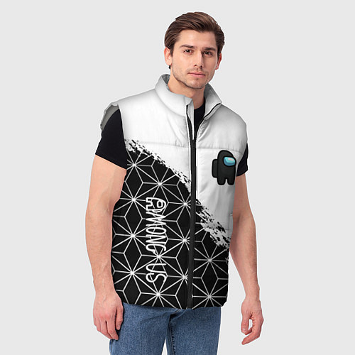 Мужской жилет Among us mobile game retro / 3D-Светло-серый – фото 3