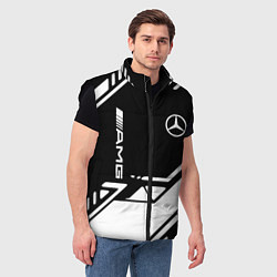 Мужской жилет Mercedes bens geometry, цвет: 3D-черный — фото 2