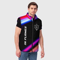 Мужской жилет In Flames neon rock lights, цвет: 3D-черный — фото 2