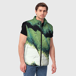 Мужской жилет Зелено-черные пятна на светлом, цвет: 3D-черный — фото 2