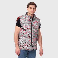 Мужской жилет Человечки с антенками, цвет: 3D-красный — фото 2
