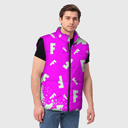 Мужской жилет Fortnite pattern pink, цвет: 3D-черный — фото 2