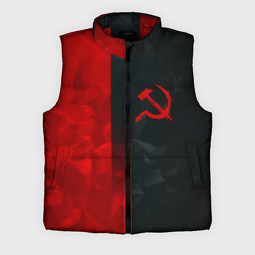 Мужской жилет СССР геометрия спорт символика / 3D-Красный – фото 1