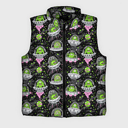 Мужской жилет Инопланетяне в космосе, цвет: 3D-светло-серый