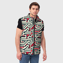 Мужской жилет Лабиринтовые зигзаги, цвет: 3D-черный — фото 2