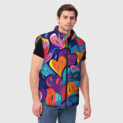 Мужской жилет Радужные сердца, цвет: 3D-светло-серый — фото 2